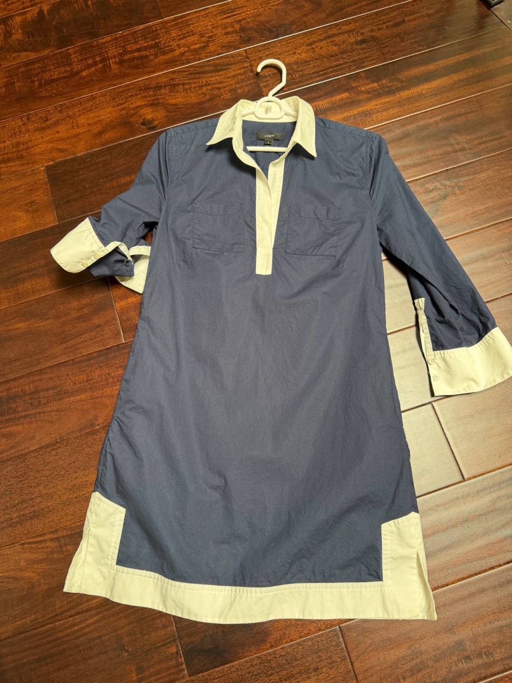 J. Crew Navy white mini spring summer cotton dress size 2